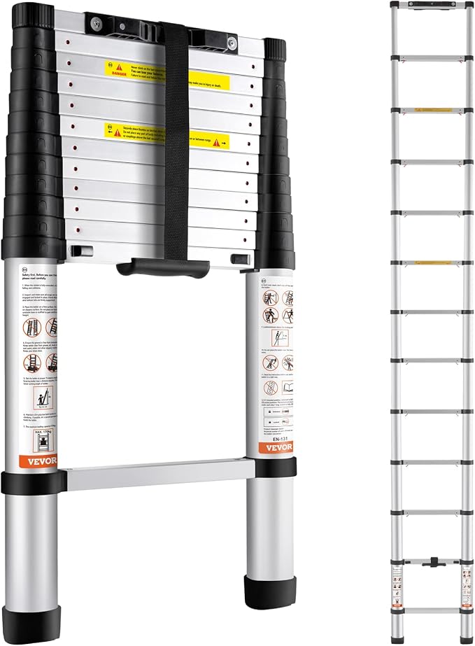 VEVOR Telescoping Ladder Aluminum Extension Step 3.2 M Multi-purpose Portable