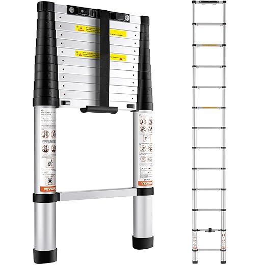 VEVOR Telescopic Ladder Aluminium Height 380 cm – 170 kg