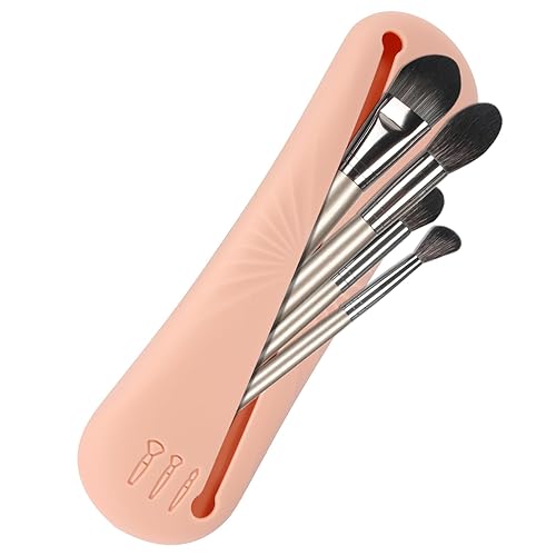 Soporte de silicona para brochas de maquillaje de viaje, soporte para brochas de maquillaje de moda para viajes, bolsa organizadora de brochas de