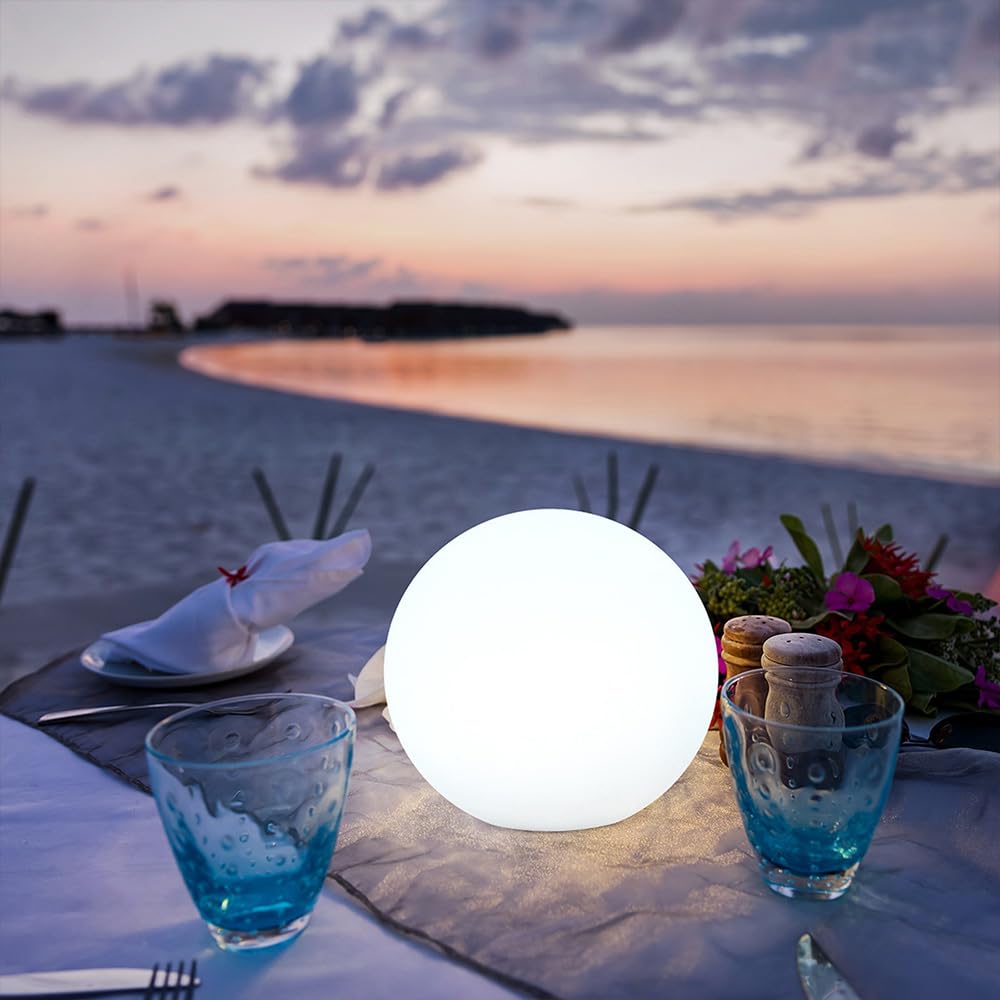 Lampa LED z kulą kulową, 15 cm kula świetlna LED dla dzieci, 16 ściemnianych kolorów i 4 tryby, świecąca kulowa lampa nastrojowa z pilotem, ładowalna kula nocna lampy, wodoodporne, zewnętrzne globusy