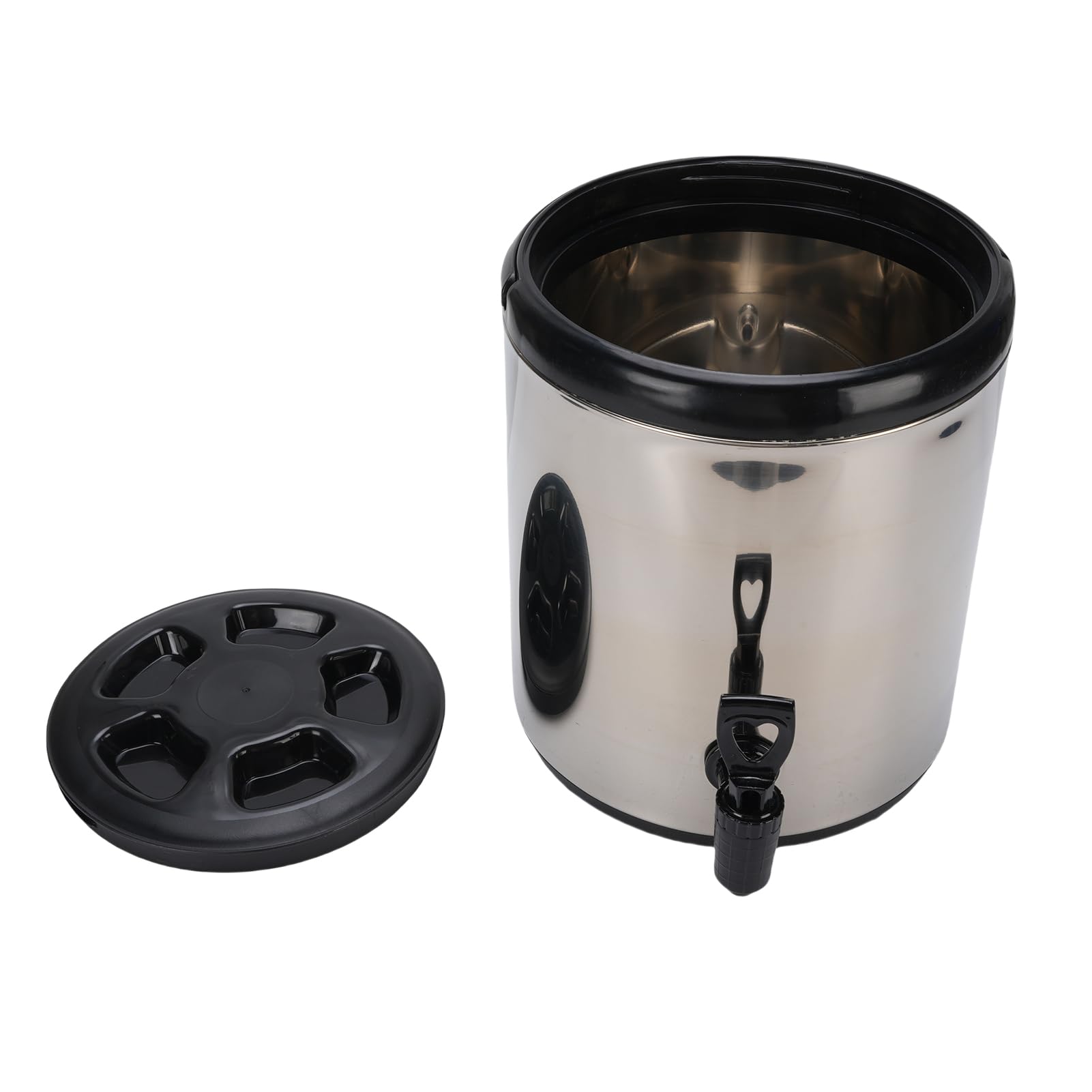 Generic Insulated Beverage Dispenser, Milk Tea Dispenser Bucket Easy Cleanup Multipurpose 304 Stainless Steel for Soup for Milk Tea (Silver)