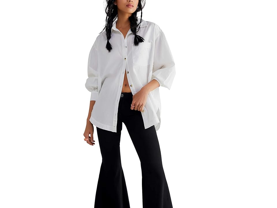 Free People Happy Hour Solid (White) Women's Clothing INTERNATIONAL SHIPPING