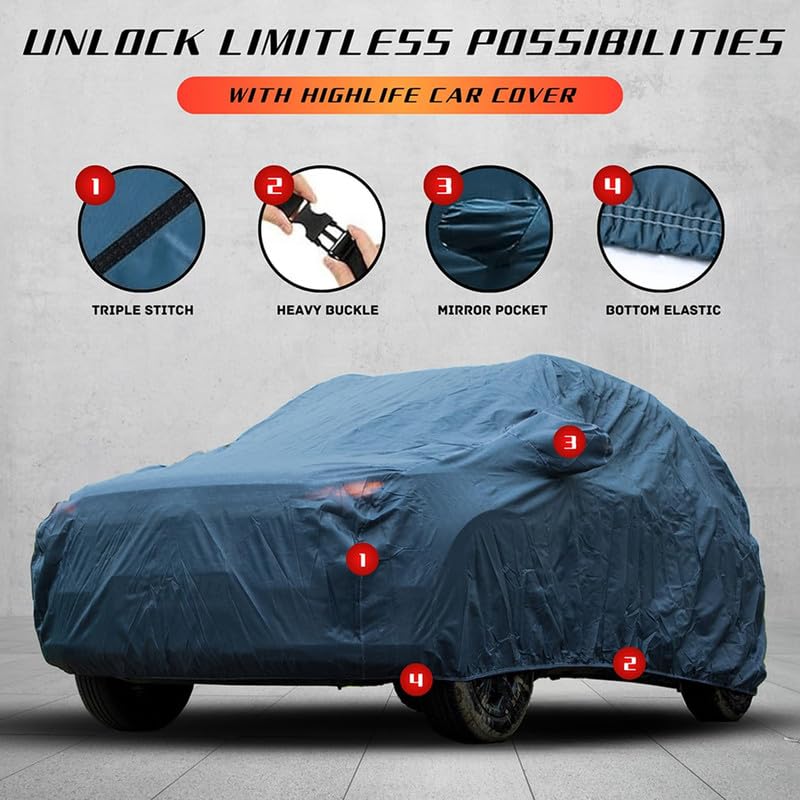Image of Dust Resistant Car Body Cover Compatible Ford Endeavour | All Weather Protection Car Cover | Triple Stitched Fully Elastic Ultra Surface Body Protection |