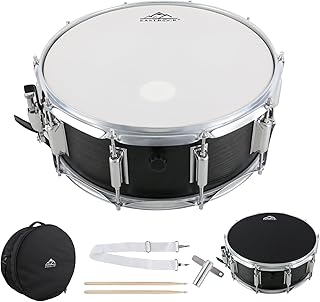 EASTROCK Snare Drum 14X5.5 Inches for Student Beginners with Gig Bag, Drumsticks, Drum Keys, Coated Material Drum Head, Wood Grain Finish