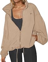 Yousify Women's Lightweight Waterproof Rain Jacket Hooded Windbreaker Zip-Up for Hiking & Outdoors