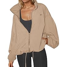 Womens Waterproof Rain Jackets Lightweight Zip Up Raincoat Outdoor Hiking Hooded Windbreaker with Pocket