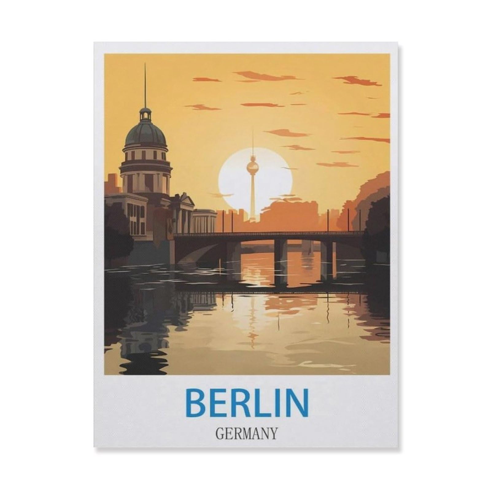 Metal Tin Sign，Berlin Germany，Tin Sign Vintage Art Wall Decor Sign Home Kitchen Bar Patio Cave Funny Decor(30x40cm）12x16 inch-EF71