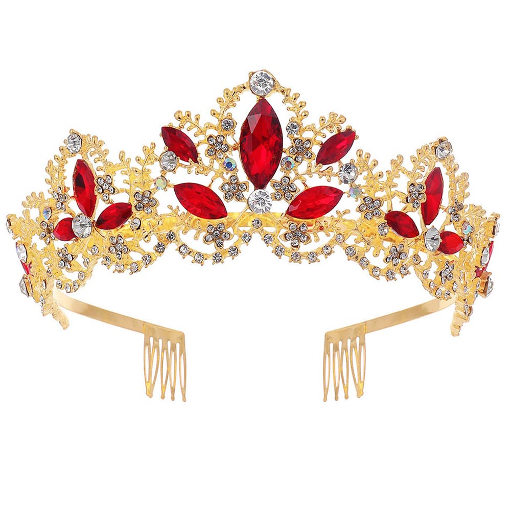REYOK Corona De Cristal De Accesorios Para El Cabello Nupcial Damas Rhinestone Princesa Corona Reina Retro Tocado Magnífico Peine Para El Cabello Exquisito Noble Banquete Fiesta De Cumpleaños Boda