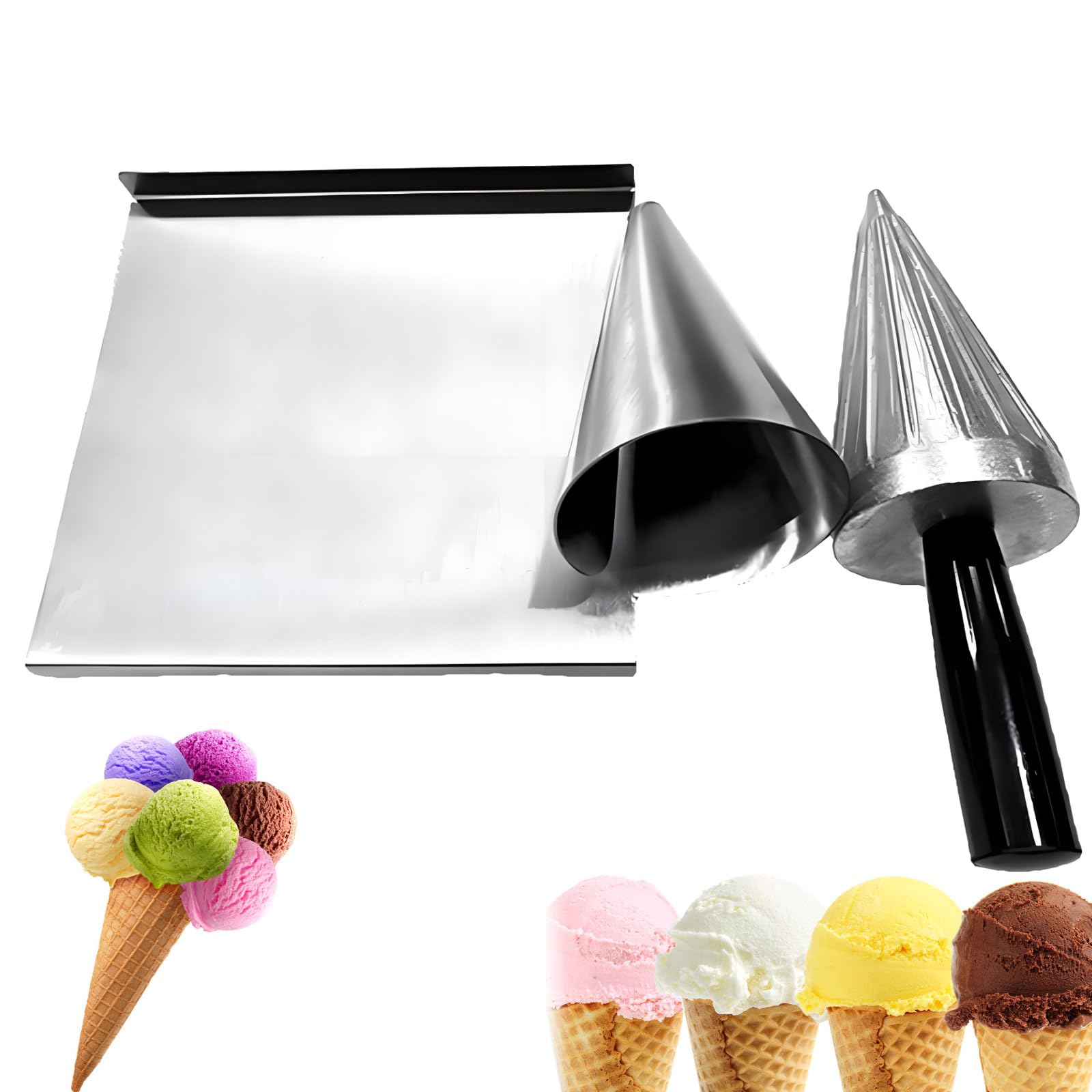 Forma do Wafli w Rożkach z Powłoką Nieprzywierającą, Forma do Wafli w Rożkach z Lodami, Prosta Obsługa, Szybkie Prototypowanie, Ergonomiczna Forma do Restauracji, Kuchni Domowej i Piekarn