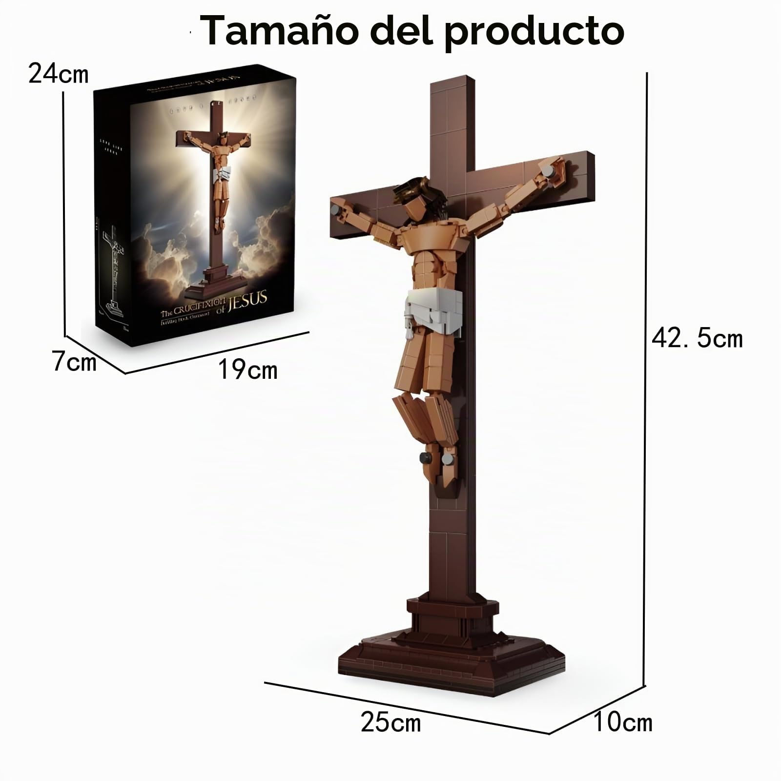 Jesús y Cruz Bloques de Construcción, 588 Piezas Figuras de Jesús Bloques de Encaje, Conjunto de Construcción de Figura Cristiana Creativa, Juego de Regalo para Adultos