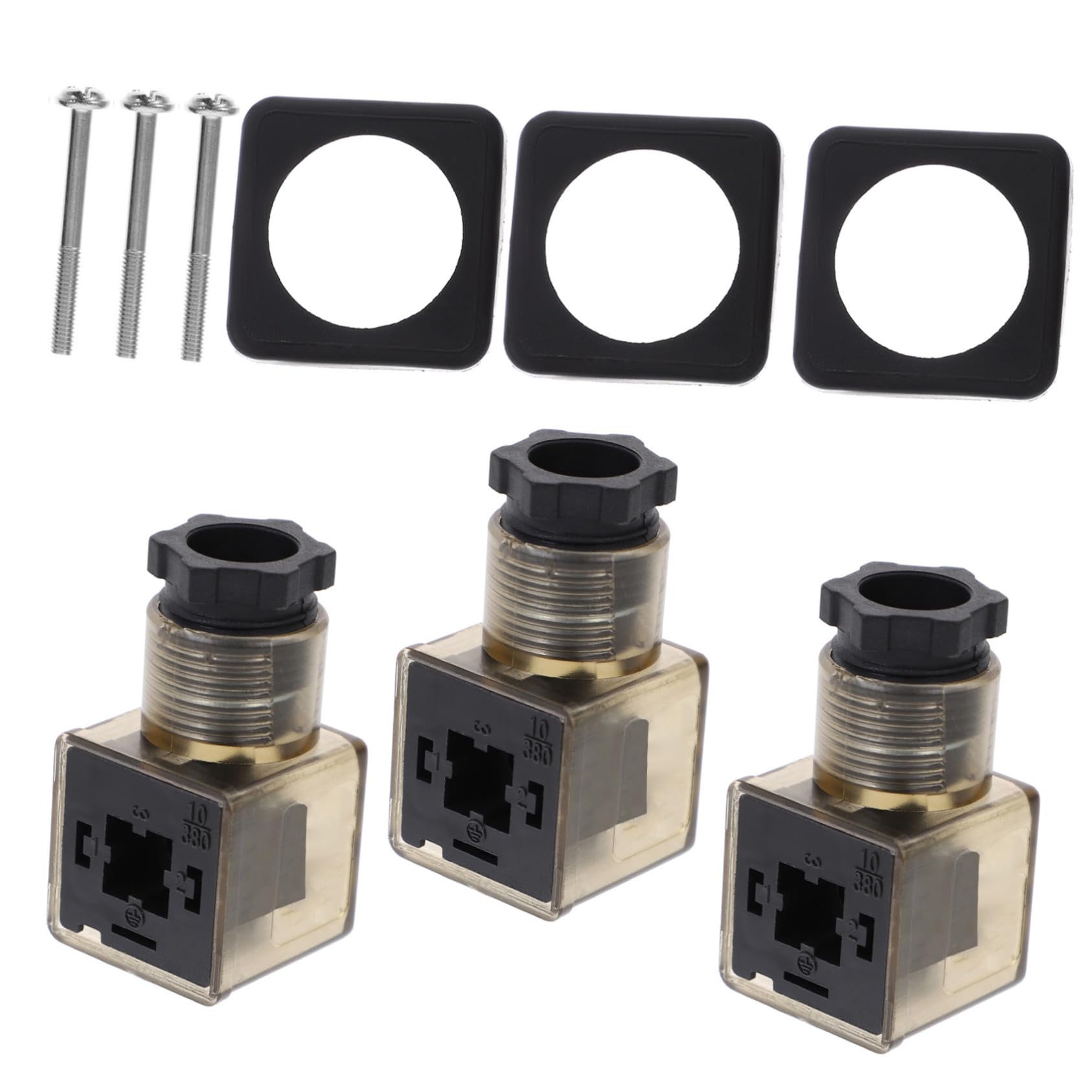3 Poliger Magnetspulenstecker mit LED Anzeige und Langlebiger Anschlussdose aus PP und Gummi Geeignet für Wasserdruckventile und Hydraulische Systeme