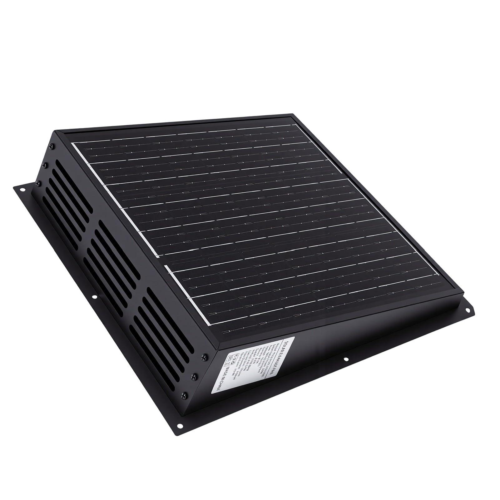 Zunate Słoneczny Wentylator Dachowy 430 CFM, Wodoodporny Słoneczny Wentylator Wyciągowy IP67 do Garażu na Poddaszu RV Shed Kurnik, Wysokowydajny na Poddaszu Zasilany energią słoneczną z Panelem