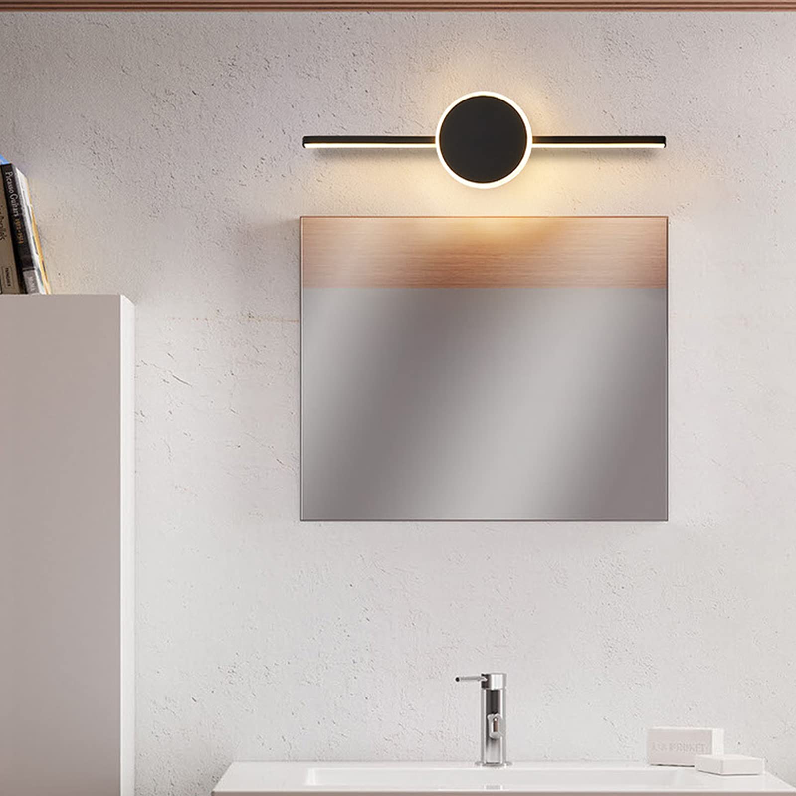 Łazienka lustro lampy,Lustro łazienkowe przednie światło wewnętrzne Linie Sypialnia Side Lampa Prosta Wodoodporna Przeciwmgielne Lustro Reflektor Makijaż Lampa Pary