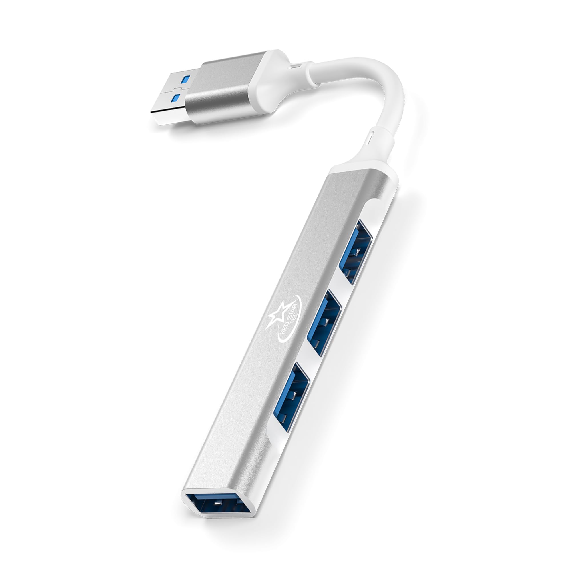 USB A U124A Multi-Port Extender with 3.0/2.0 High-Speed Ports, 4-Port Mini USB Port Extender – Compatible with Laptop, Desktop, PC – Compact and