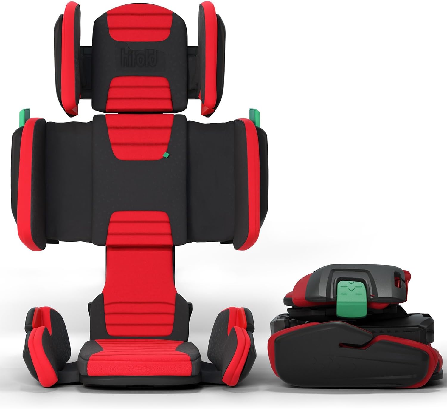 - Mifold Hifold Adjustable Kids High Back Booster Car Seat with Strap – Racing Red