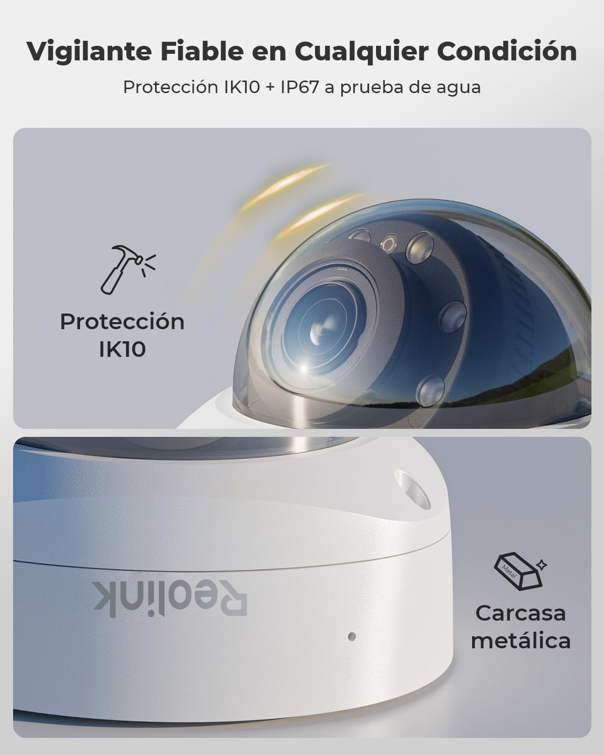 Reolink Cámara 4K PoE para Exteriores, Zoom óptico 5X, antivandálica IK10, Audio bidireccional, focos de visión Nocturna en Color, detección de Personas/vehículos/Animales, lapso de Tiempo, RLC-843A | Audio bidireccional, focos de visión Nocturna en Color