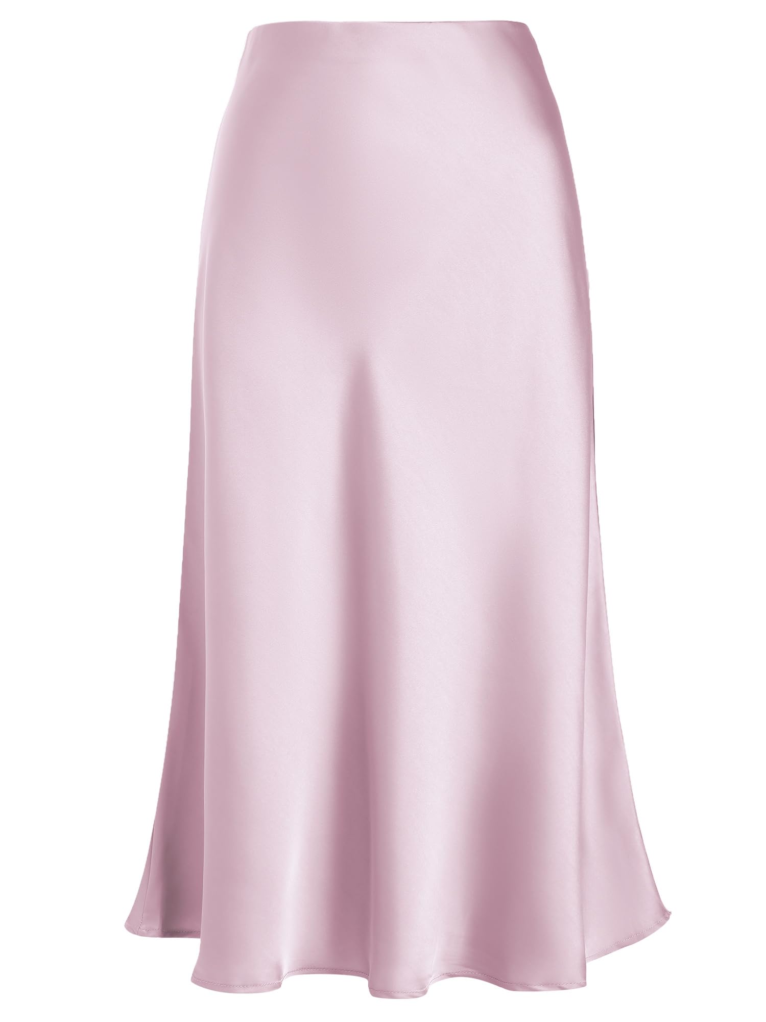 Eisnnu Damen Satin Rock Midi-Länge Rock A Linie Röcke Große Größe Einfarbig Fishtail Seidiger Midirock Business Party Skirt S-XXXL