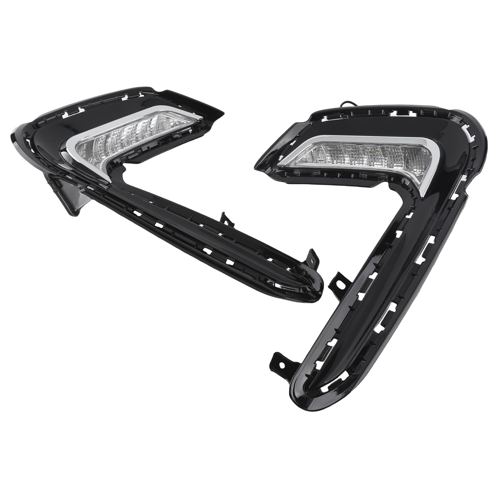 Tbest Światła do Jazdy Dziennej LED DRL Światła Drogowe Kierunkowskaz Lampa Przeciwmgielna Biały DRL Żółty Kierunkowskaz 12V ABS 6000K 50000 Godzin z Podwójnym Trybem dla Elantra