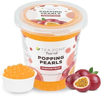 [2 Pound] Passion Fruit Popping Pearls, Bubble Tea Topping for Boba Tea Beverages, Sweets, Ice Cream Topping -B2055 (2.0lb)