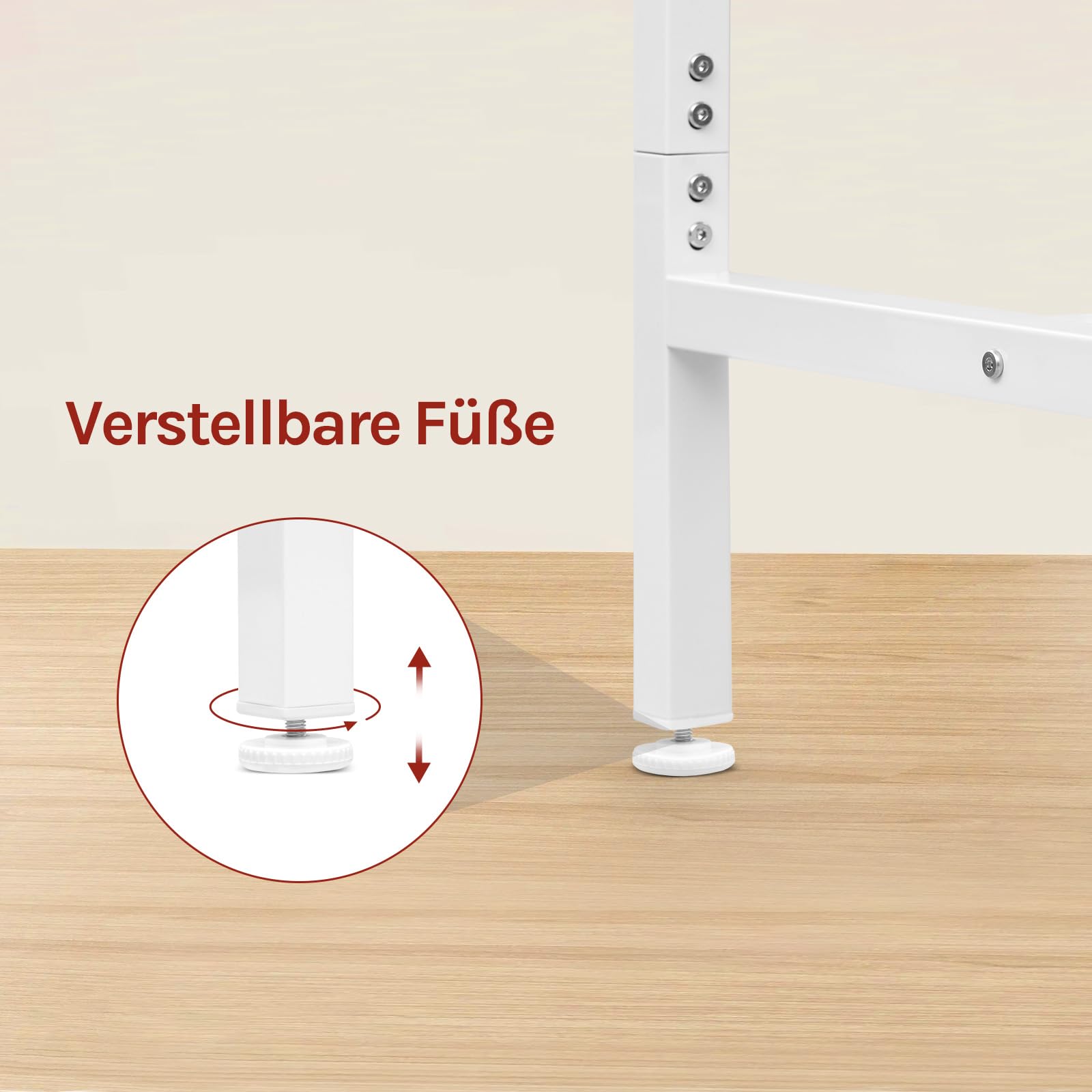 WOLTU Kleiner Bartisch 60 x 100 x 60 cm, eckiger Stehtisch platzsparend, Hochtisch aus Metall & Holz für Bar Küche Wohnzimmer, Weiß+Hell Eiche, BT34hei