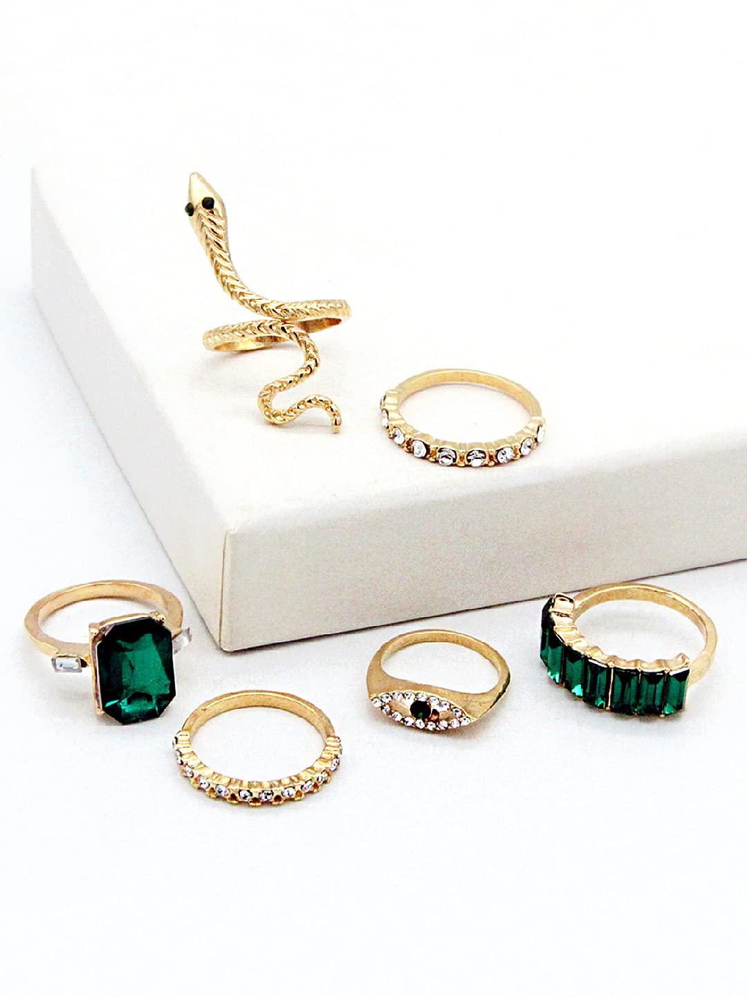 Dual Tone Crystal Studded Ring for Women