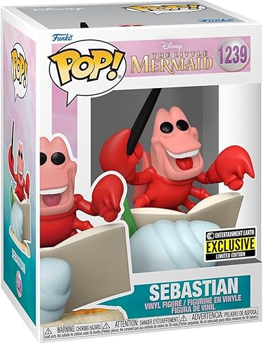 Miniatura 2 de POP Disney: La Sirenita – Figura de vinilo Funko exclusiva de Sebastian Entertainment Earth (con funda protectora de caja compatible), multicolor,