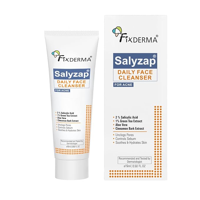 Fixderma Salyzap Face Cleanser 2% Salicylic Acid for Oily & Acne Prone Skin Face Wash - 15 gm