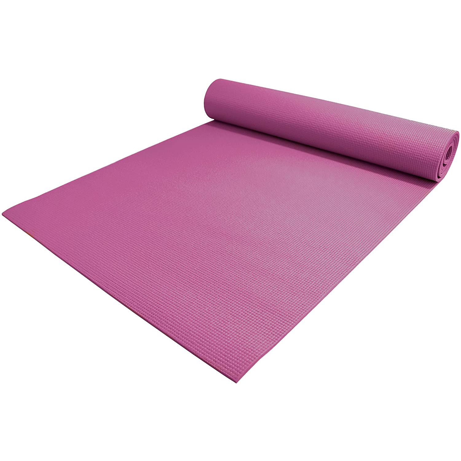 YogaAccessories 1/4" Thick High-Density Deluxe Non-Slip Exercise Pilates & Yoga Mat, Dark Lavender
