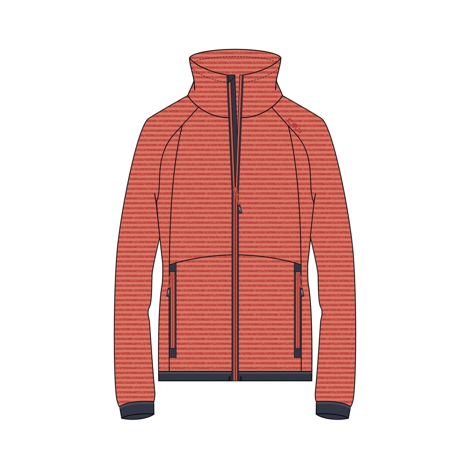 CMP - Women's Highloft Fleece Jacket, Coral-Darker, 20