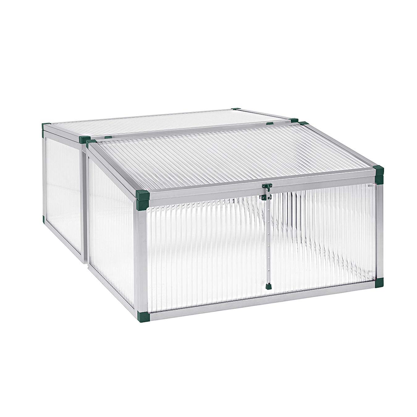 Beckmann FT4G1P Frühbeet Typ Allgäu Modell 4 Größe 1 – Extrem Stabil: Hagelfeste 16mm Platten – Made in Germany – UV-Schutz—Premium Aluminium Mini-Gewächshaus – 101x136 cm