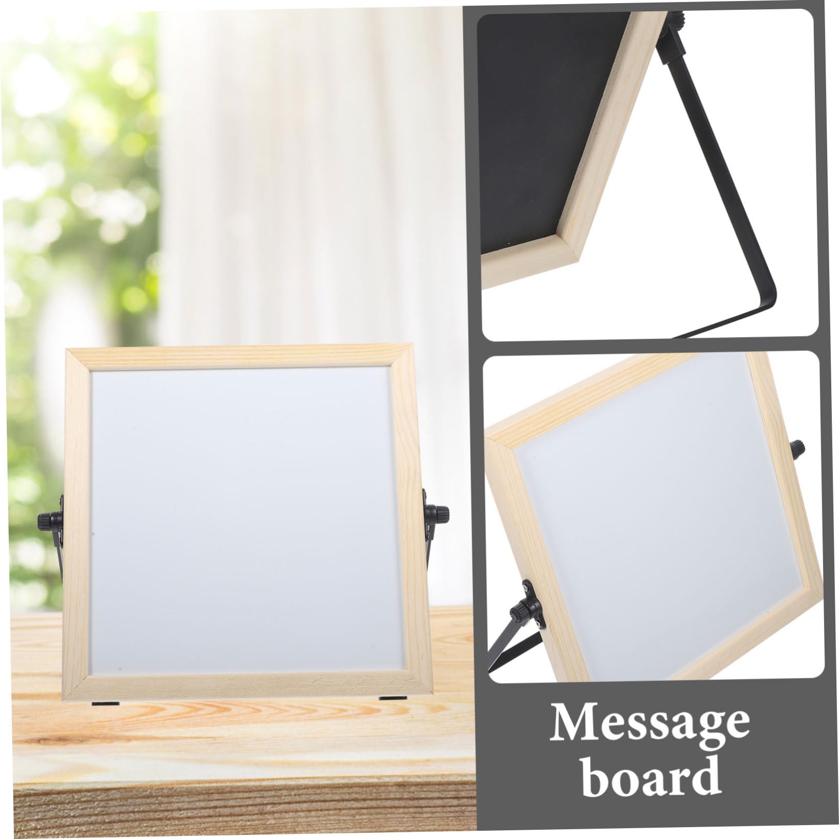 HOMSFOU Doppelseitiges Whiteboard mit Holzrahmen Tragbare Abwischbare Schreibtafel für Büro und Zuhause als und Zeichenbrett