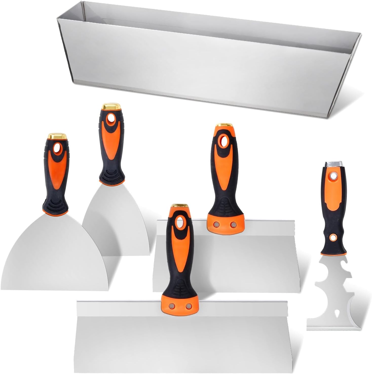 Happybuy Drywall Knife Set, 6 PCS Set Comprising 3"Painter Scraper, Stainless Steel Spackle Tools for Home Renovation