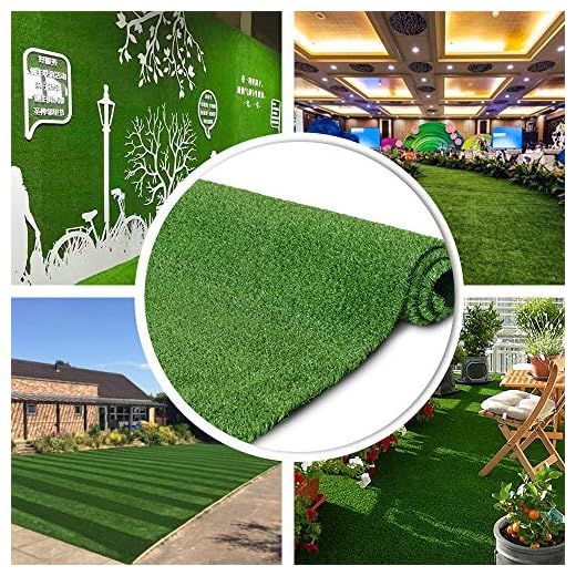 Synthetic Artificial Grass Turf 5FTX8FT Indoor Outdoor Balcony Garden Decor, Drainage Holes Faux Grass Rug Carpet for Pets