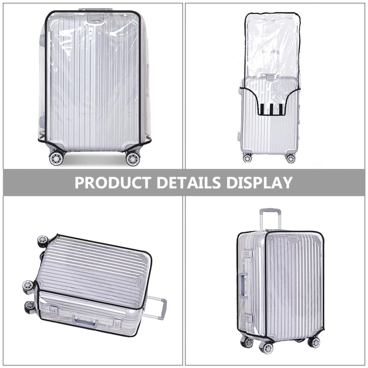 OSALADI Copertura Protettiva per Valigia in Pvc 3 Pezzi Cerniera Antisporcizia Design Sottile per Viaggio Elegante e Resistente