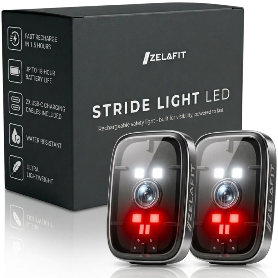 Zelafit Black Running Lights For Runners - Led Rechargeable Clip On Torch - Lightweight, Water-Resistant Running Vest Light And Body Torch For Night Visibility (2)