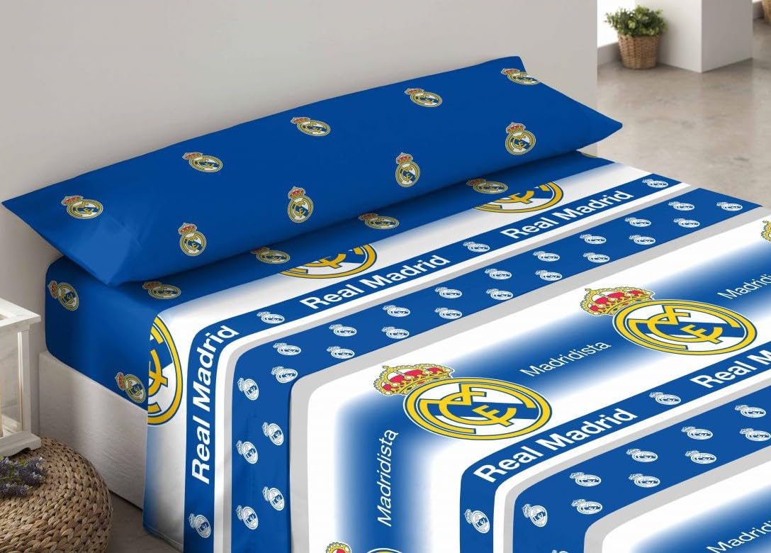 Real Madrid Juego DE SÁBANAS Blanco, 090 cm.
