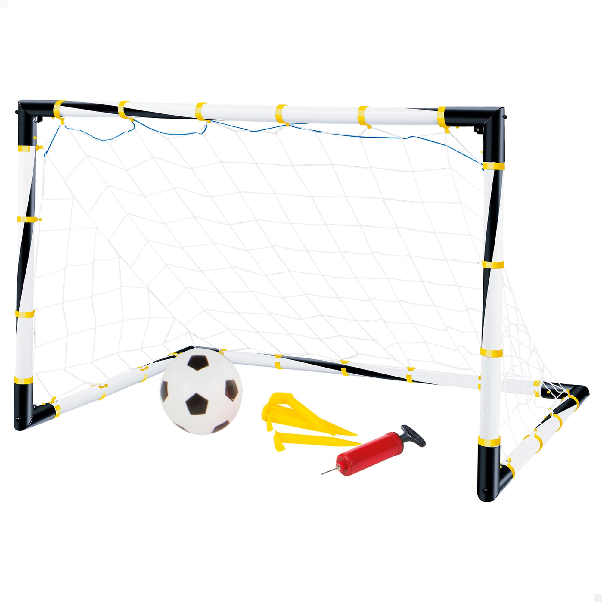 ColorBaby 43690 - Portería de fútbol Plegable con balón e hinchador, CB Toys, Juguete Deportivo, Niños jardín, Incluye 4 piquetas, Juegos de Exterior, 6 años, Juguetes y Regalos Infantiles