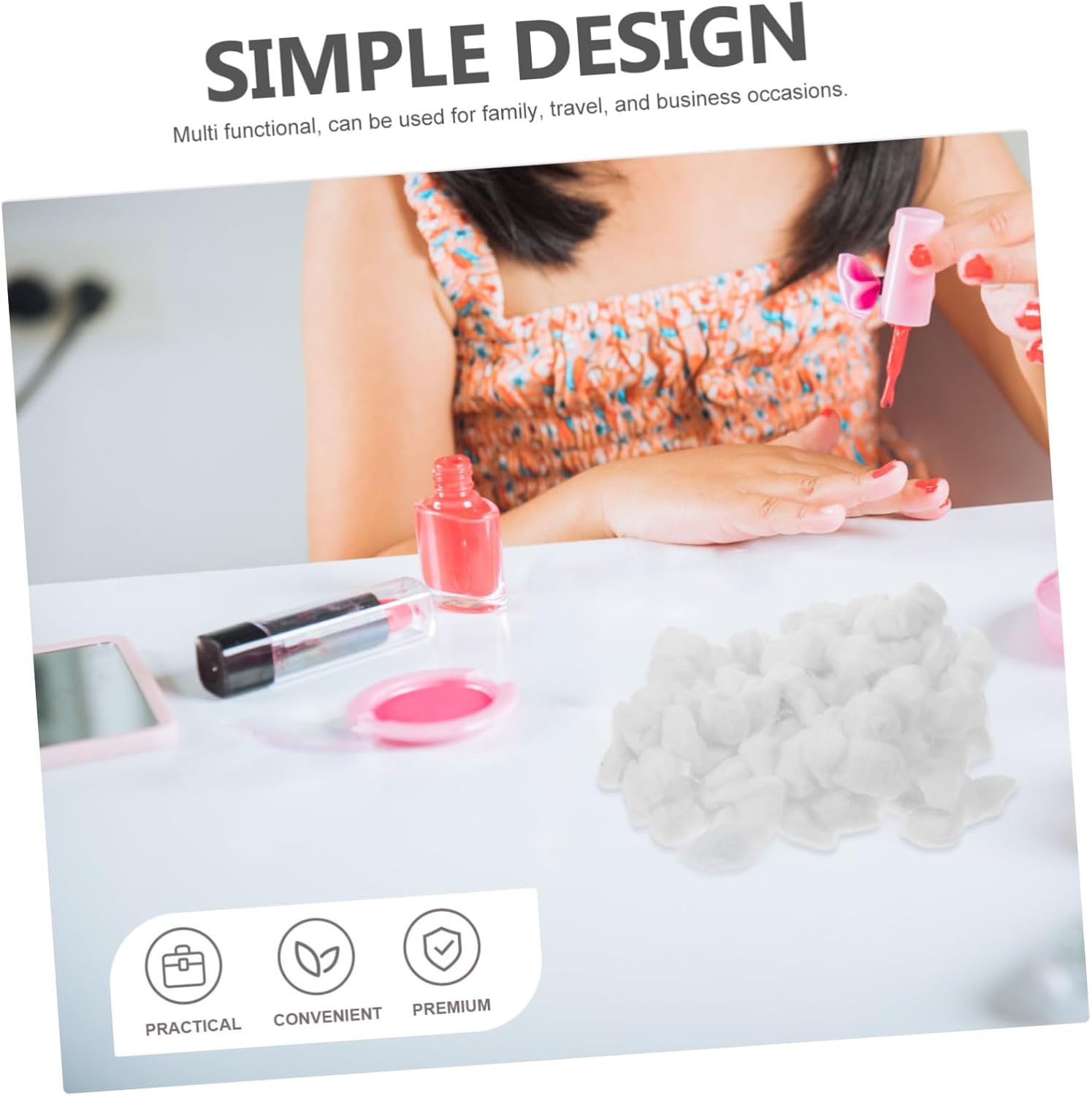 SAFIGLE 1bag Small Cotton for Makeup Nail Polish Removal Cotton for Gentle Daily Cleaning Versatile Portable for Travel Home Use