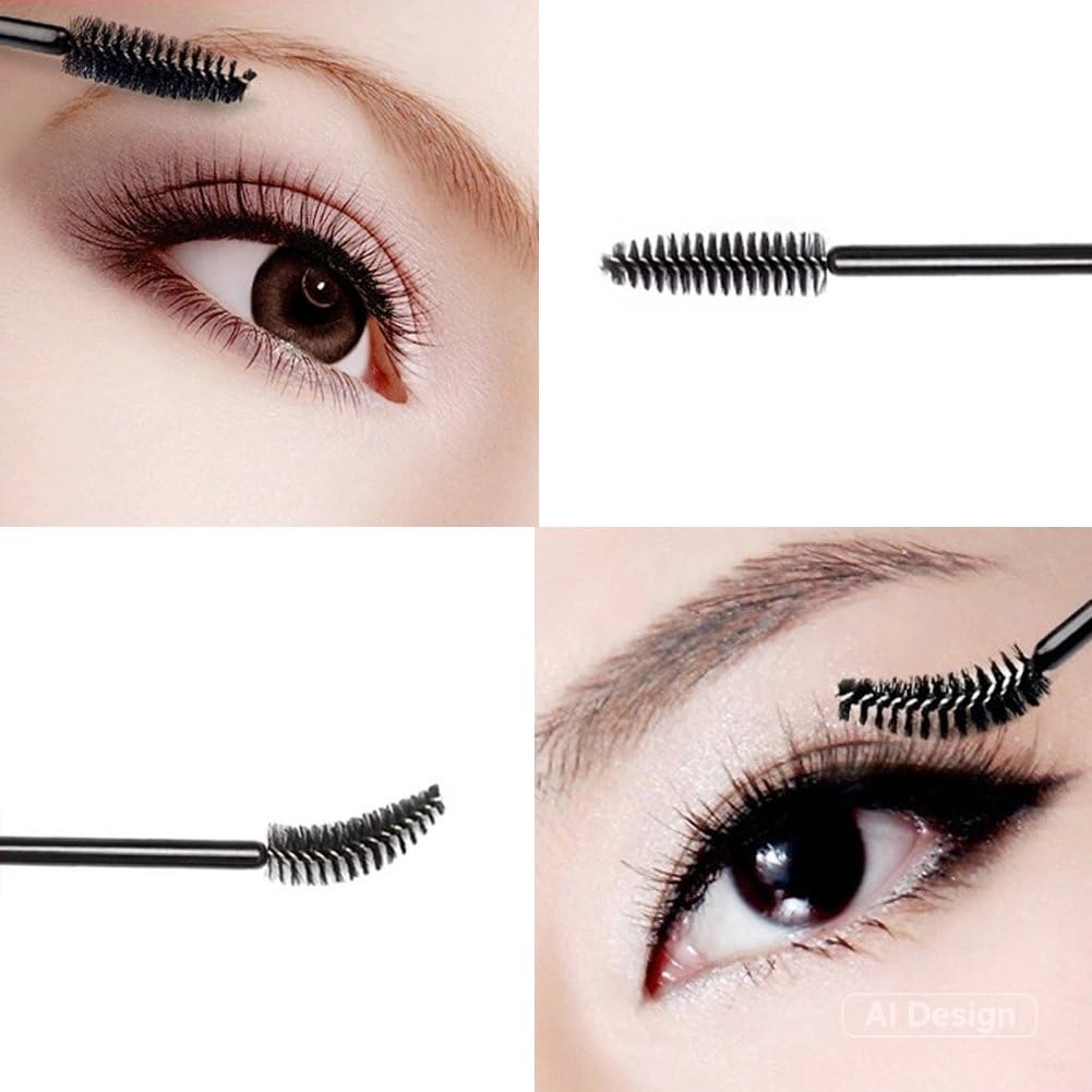G2PLUS 100PCS Brosses à Cils Jetables,Pinceaux à Cils Jetables,Goupillon Cils,Brosse à Sourcils,Outil de Maquillage Mascara Brosse à Sourcils Applicateur(Noir)