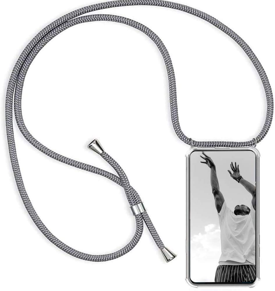 Smartphone Necklace with Transparent Silicon Case for Huawei Honor 50 Lite/nova 8i Cover TPU Soft Case with Adjustable Length Lanyard, Hands Free Cord Lanyard Phone Case Cross Body Necklace Cord