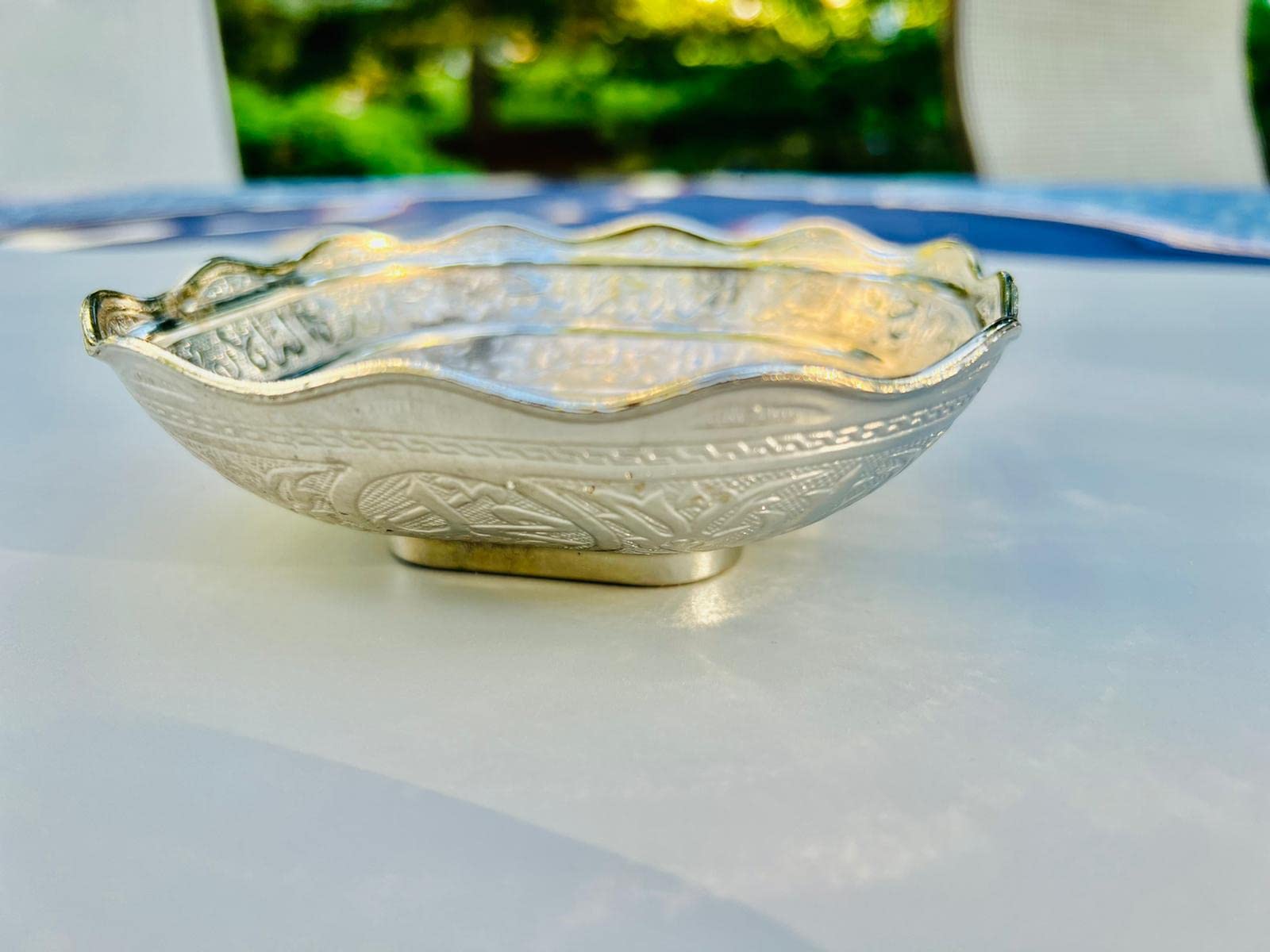 Ayatul Kursi Sugar Bowl, Calligraphy Serveware, Date Bowl, Fruit Bowl, Medicine Bowl, Set of Two Stainless Steel Bowl Ayat ul Kursi Bowl + Allah Calligraphy on Bowl 5