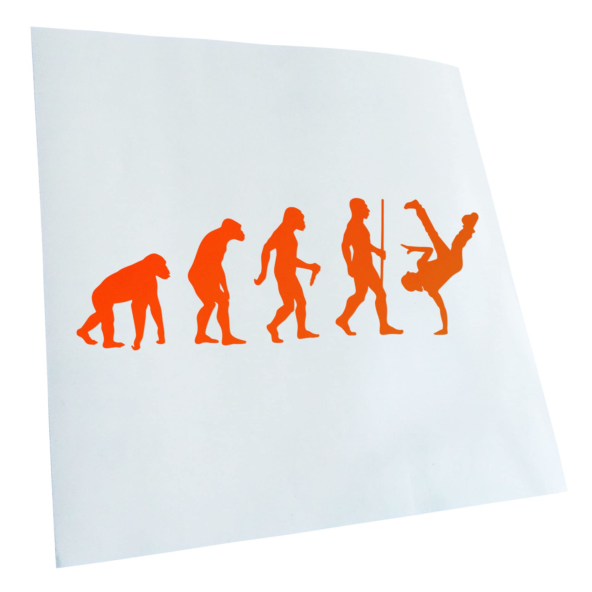 Kiwistar - Car Sticker - Breakdance Evolution - Neon Orange - 50 x 17 cm - Rear Window Car Sticker Weatherproof for Car Truck Moped Truck - Sticker Exterior Self-Adhesive Tuning Accessories for Window