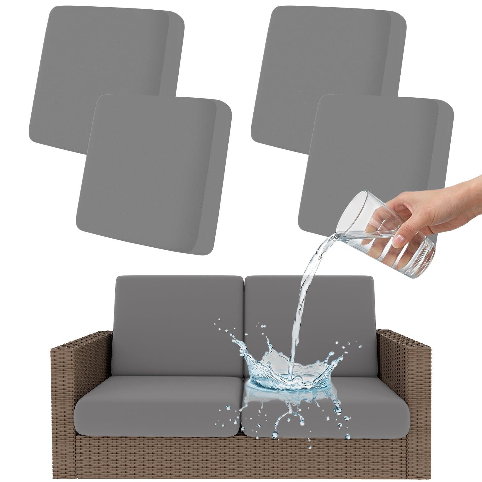 Smiry Waterproof Patio Cushion Covers, Stretch Outdoor Furniture Covers