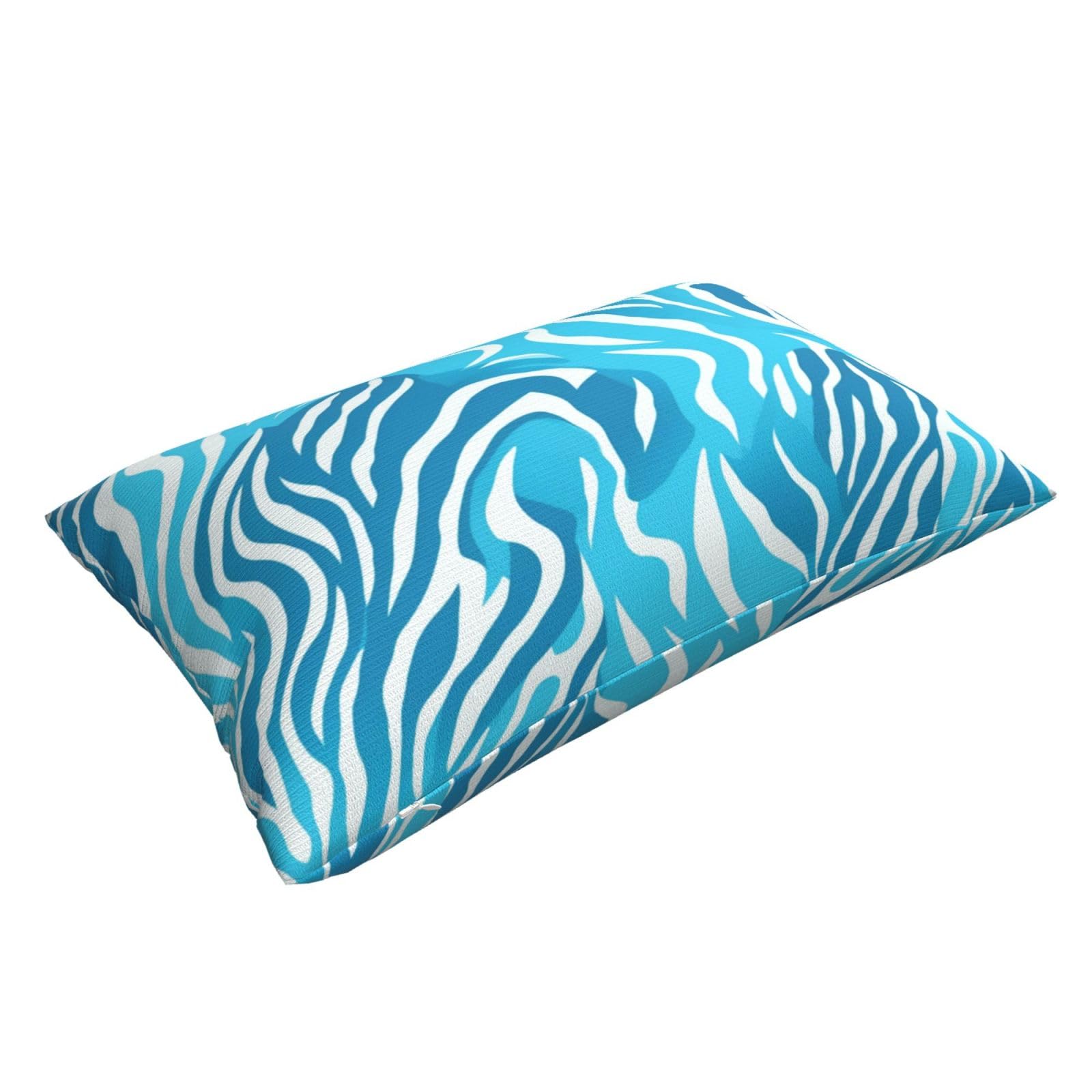 Federe Cuscini Divano Esterno Impermeabile Copricuscini 60x90cm 2 Pezzi, Blu Cuscini Decorativi Federa per Cuscino Strisce, Rettangolare Copricuscino per Esterni Impermeabile Balcone Giardino,O546