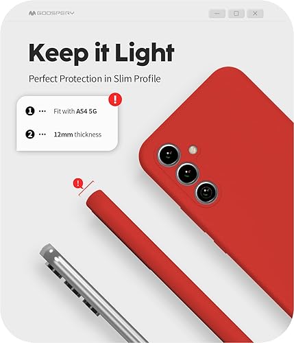 Miniatura 4 de GOOSPERY Funda de silicona líquida diseñada para Galaxy A54 5G, sedosa, suave al tacto, protección de cuerpo completo, a prueba de golpes, con forro