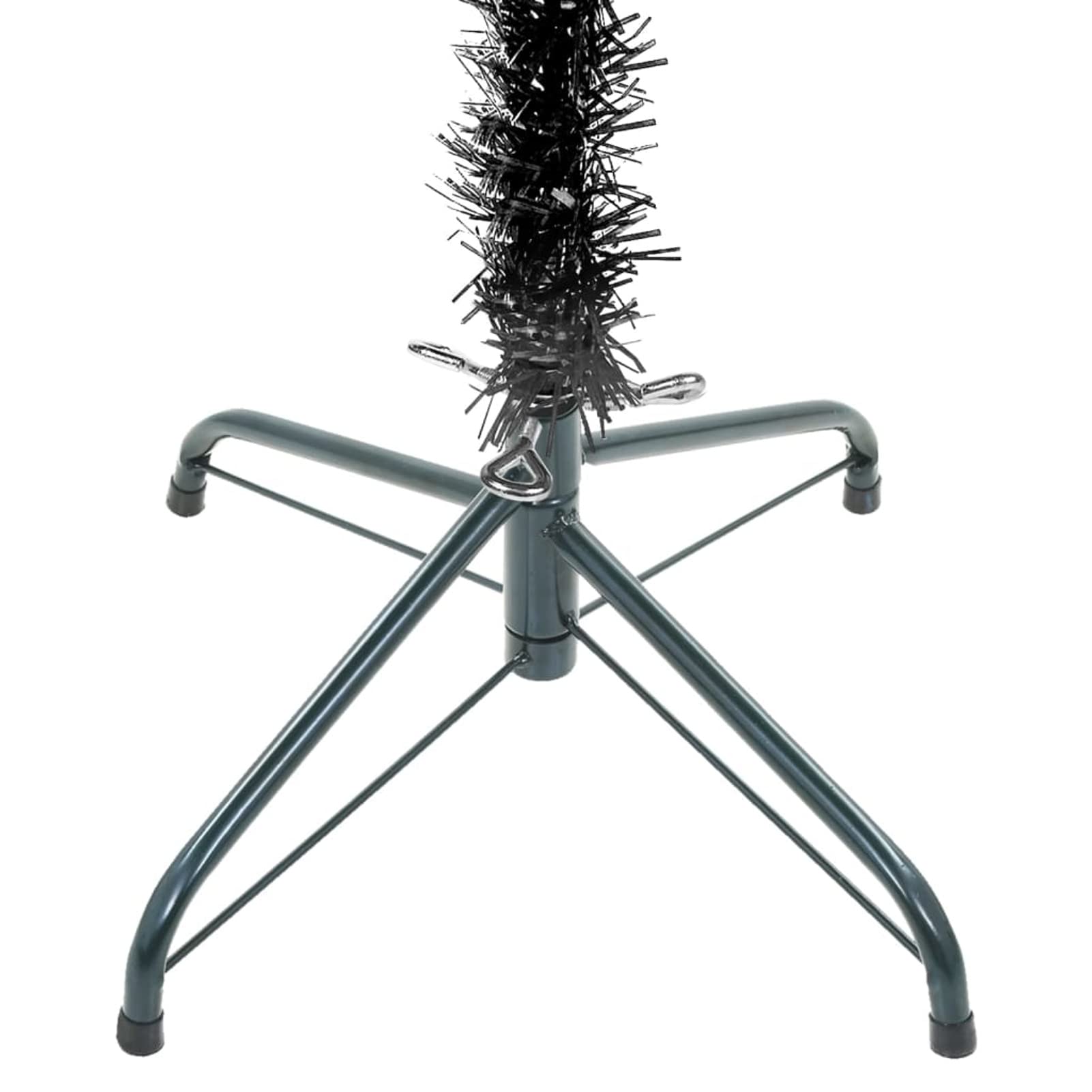 Homgoday Árbol de Navidad fino negro 240 cm, adornos navideños, árbol de Navidad, árbol de Navidad artificial delgado soporte