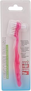 Denture Brush Toothbrush,Double Sided Elderly Denture Cleaning Brush,Portable Plaque Dirt Removal False Teeth Cleaning Brush for Home,Travel(pink), premium hard denture brush toothbrush for clean