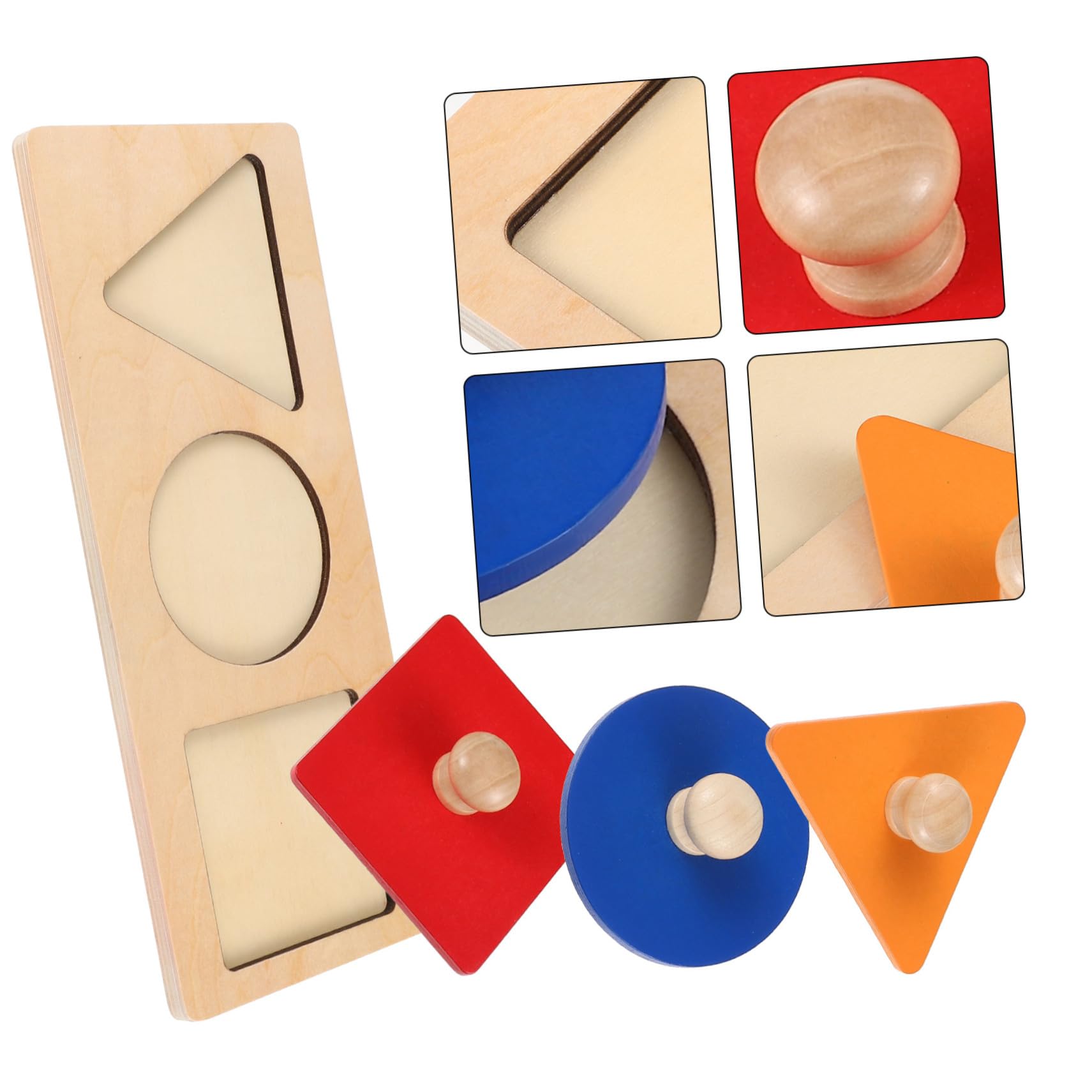 BESPORTBLE 2juego Panel de Caja de Monedas Cuadrado con Colores de Bloques Geométricos Juguetes de Madera para Bebés para Rompecabezas Educativos la Primera Infancia