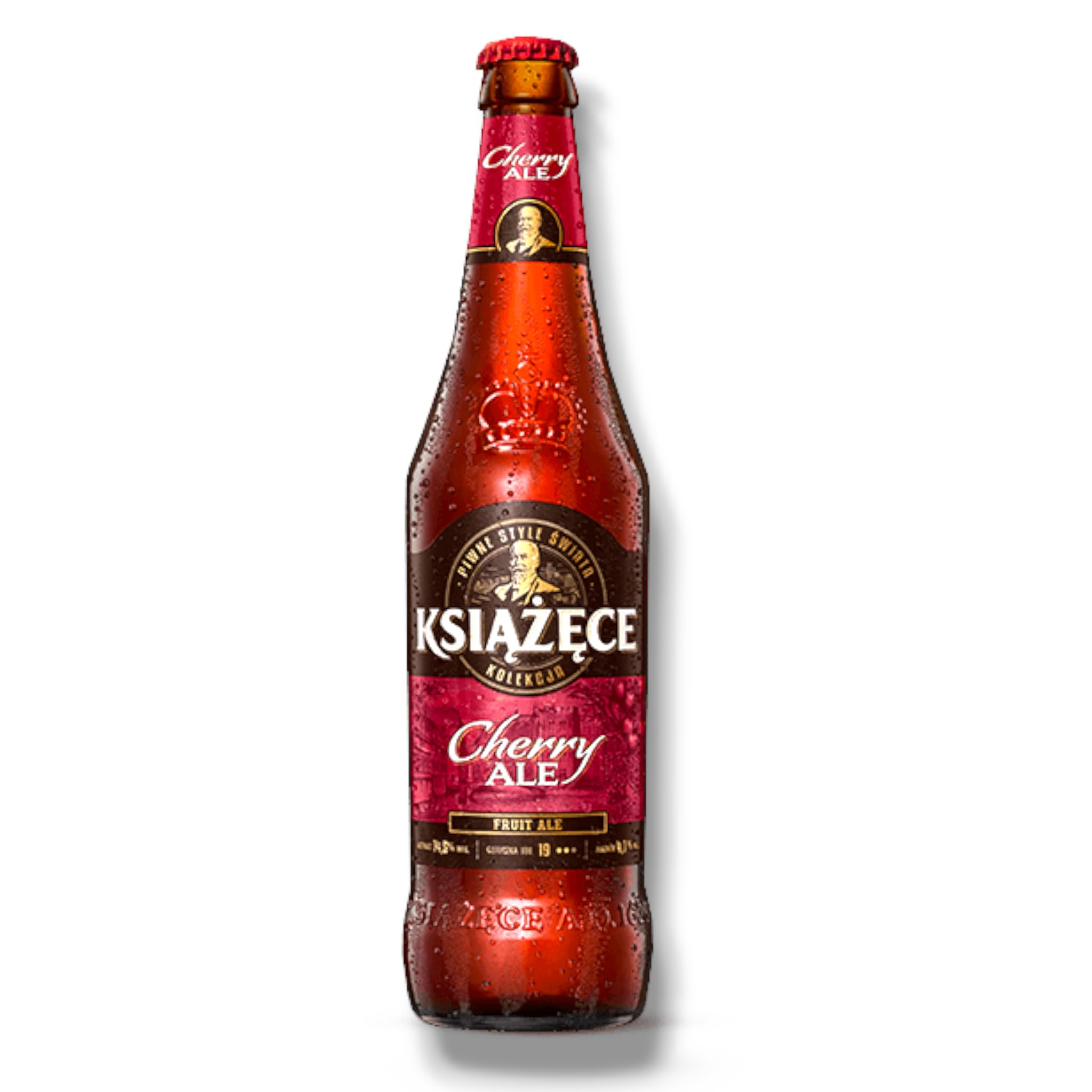 Książęce Cherry Ale 12 x 0,5l - Kirschbier aus Polen mit 4,1% Vol. - Inklusive Haus der Biere Berlin Bierdeckel