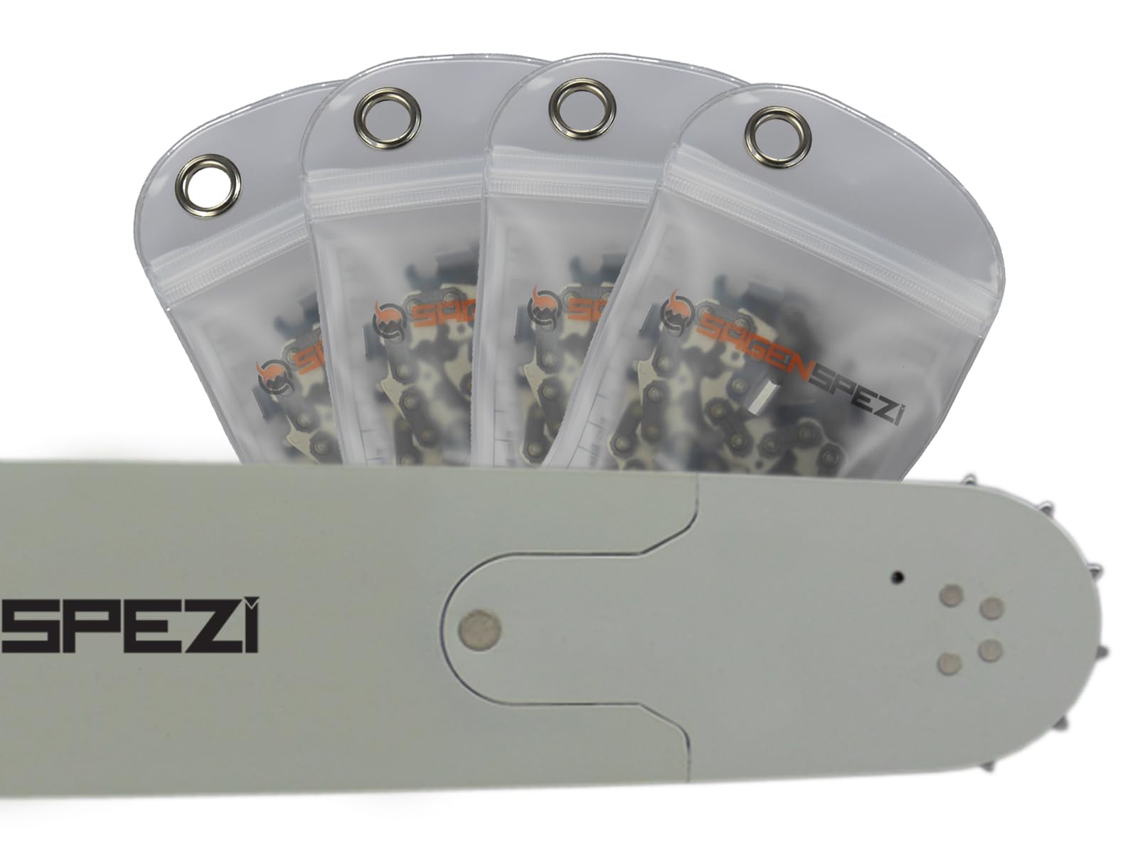 Sägenspezi Espada con 4 cadenas de cincel completas, 50 cm, 66 TG, 1,6 mm, apta para motosierras Dolmar 144 152 153 166 CC CT CA